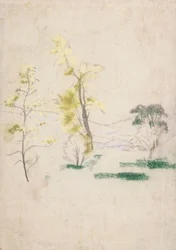 Landscape with Three Single Trees from A.B. Davies book, edition -33, 50